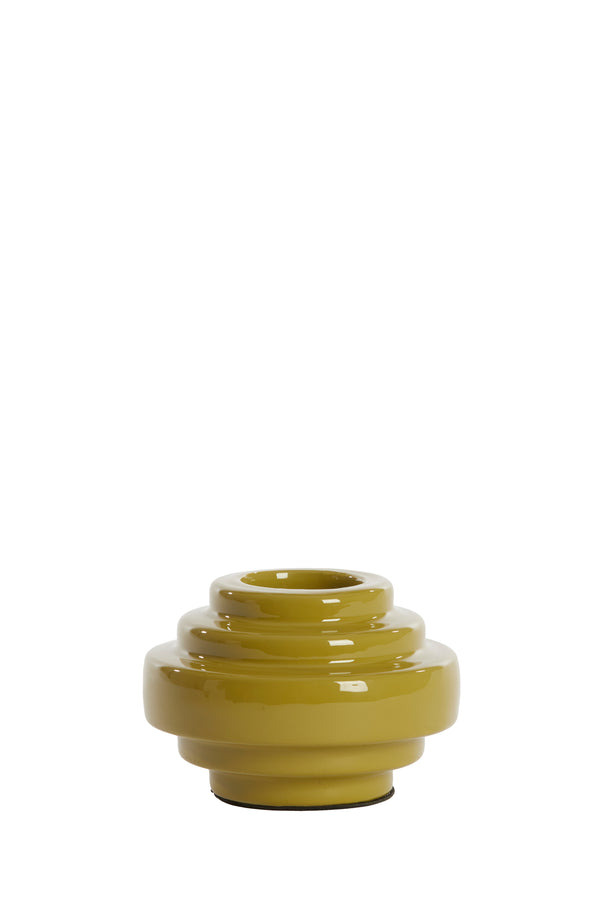 Tealight Ø11x7,5 cm WANHATI shiny olive green