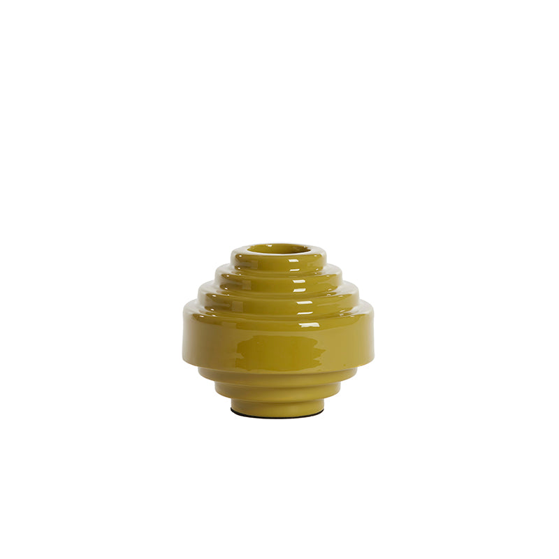 Tealight Ø13x10,5 cm WANHATI shiny olive green