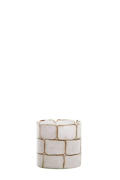 Tealight Ø10x11 cm DRONERO glass clear+white