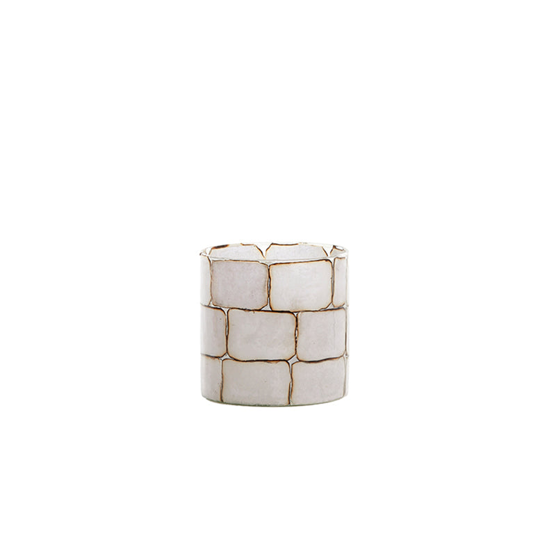 Tealight Ø10x11 cm DRONERO glass clear+white