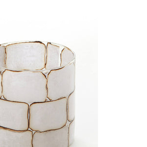Tealight Ø10x11 cm DRONERO glass clear+white