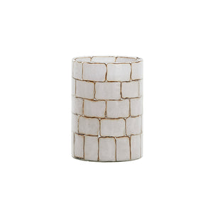 Tealight Ø14x20 cm DRONERO glass clear+white