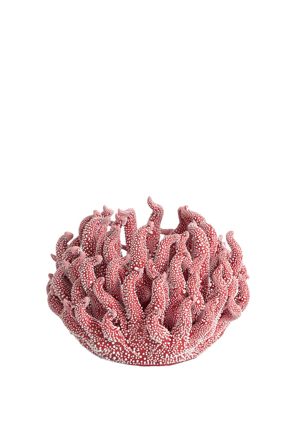 Tealight holder Ø11x8 cm EDESSA porcelain red