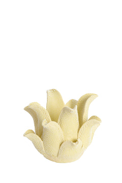 Tealight holder Ø14x8,5 cm KRANA porcelain light yellow