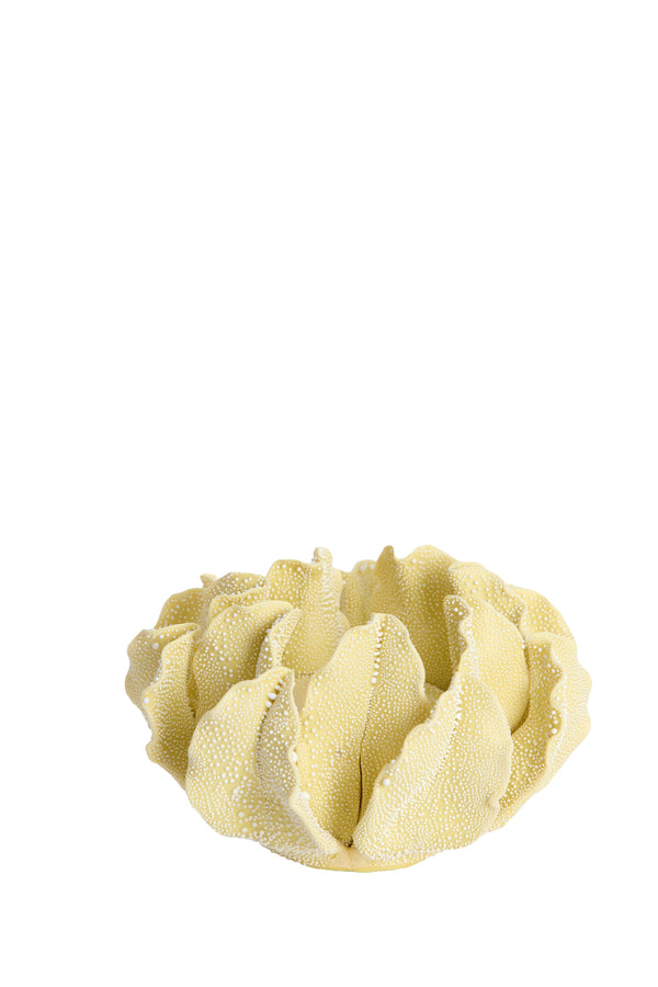 Tealight holder Ø13x7 cm KOZANI porcelain light yellow