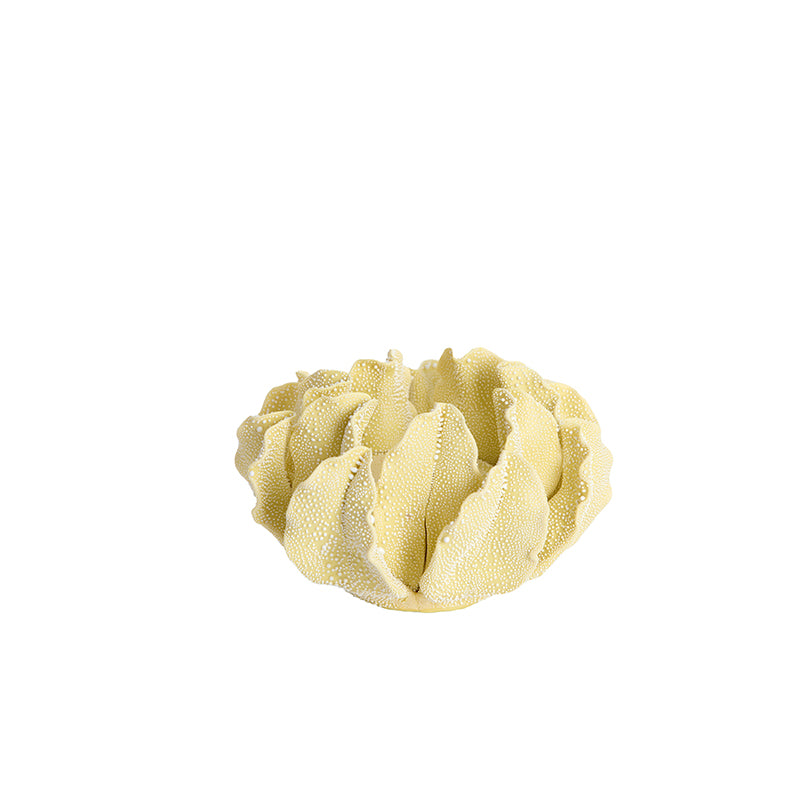 Tealight holder Ø13x7 cm KOZANI porcelain light yellow