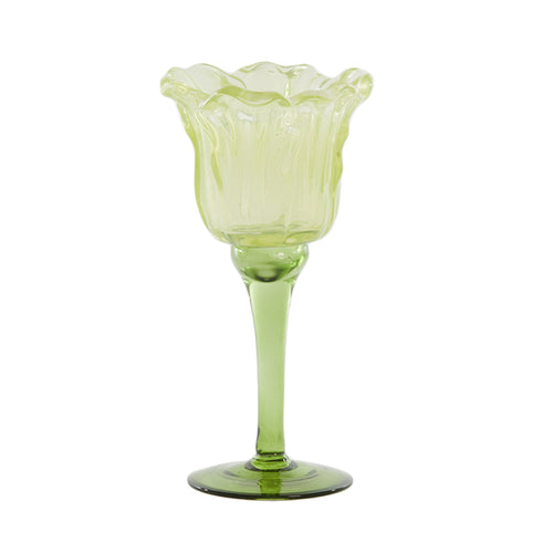 Flowaly Green Light Green Tealight On Base (19 cm)
