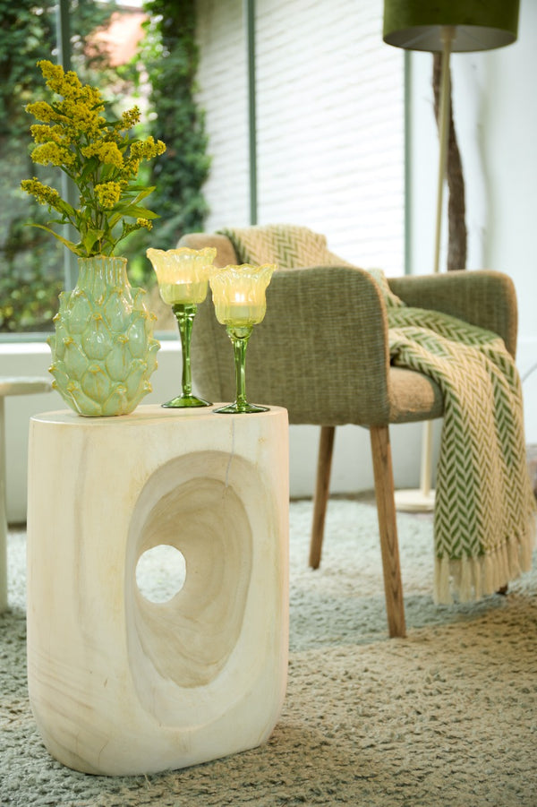 Flowaly Green Light Green Tealight On Base (19 cm)