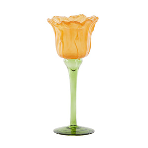 Flowaly Green Yellow Tealight On Base (22.5 cm)