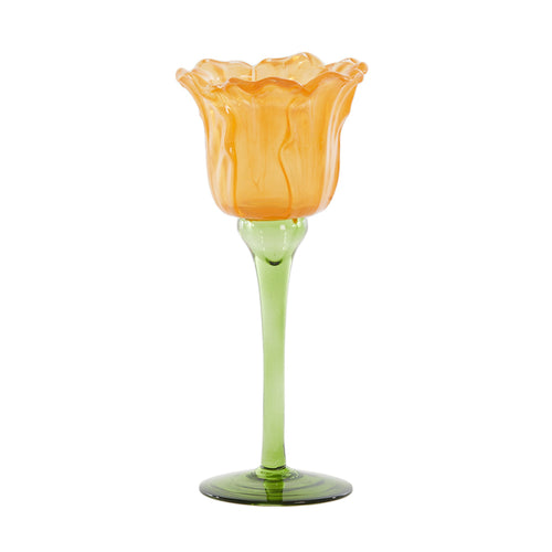 Flowaly Green Yellow Tealight On Base (22.5 cm)