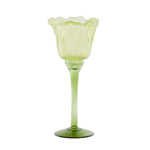 Flowaly Green Light Green Tealight On Base (22.5 cm)