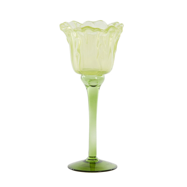 Flowaly Green Light Green Tealight On Base (22.5 cm)