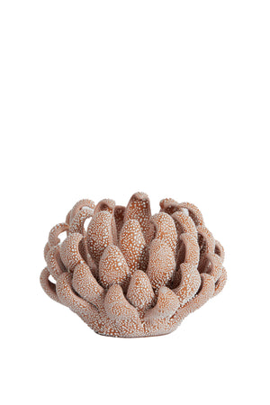 Tealight holder Ø10,5x7,5 cm SERINA porcelain brown
