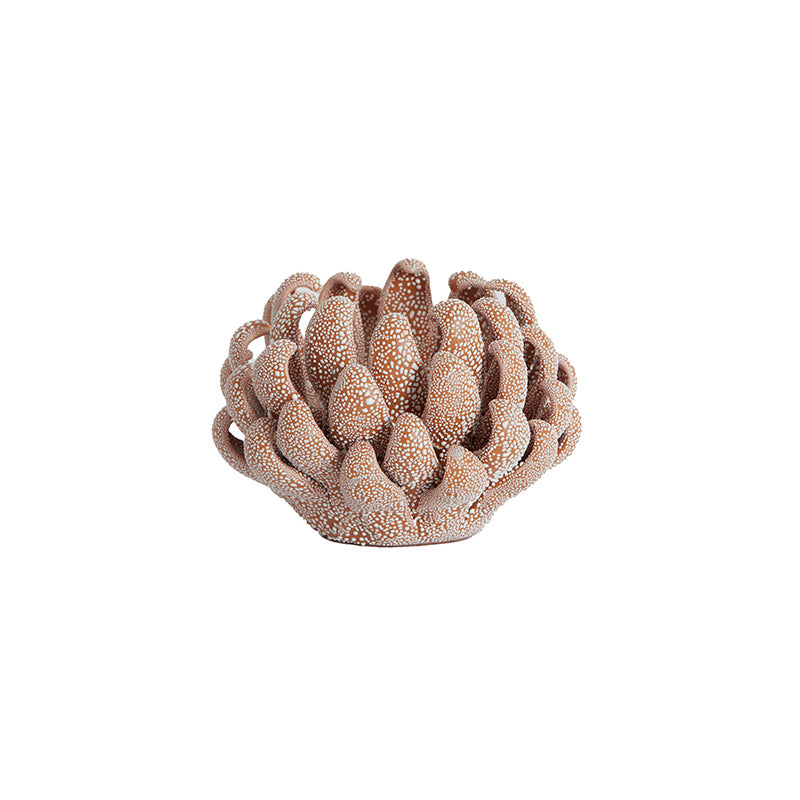 Tealight holder Ø10,5x7,5 cm SERINA porcelain brown
