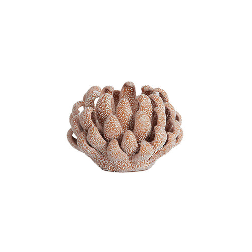 Tealight holder Ø10,5x7,5 cm SERINA porcelain brown