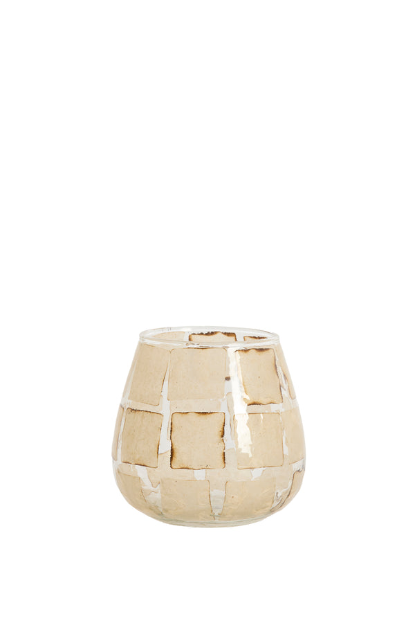 Tealight Ø11x11 cm KUALA glass clear+sand