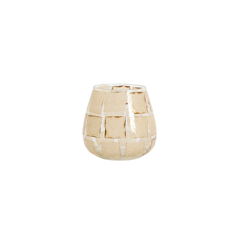 Tealight Ø11x11 cm KUALA glass clear+sand