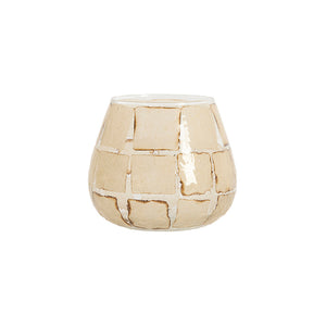 Tealight Ø14x14 cm KUALA glass clear+sand