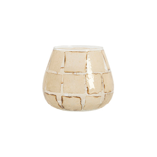 Tealight Ø14x14 cm KUALA glass clear+sand