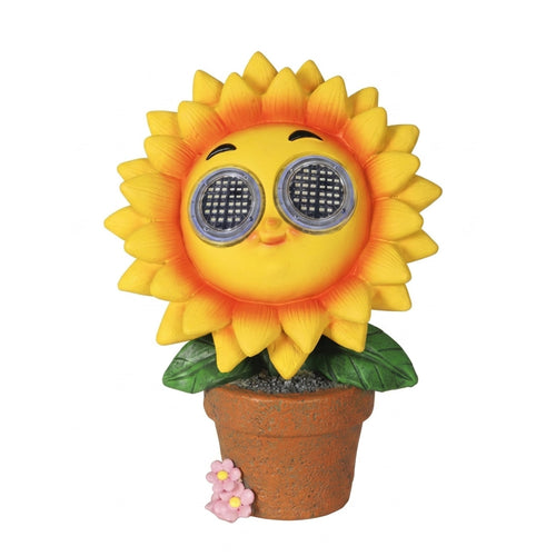 Quirky Solar Potted Sunflower Figurine