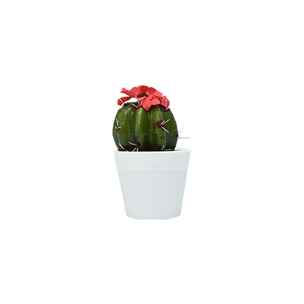 Plastic Cactus With Flower In Pot
