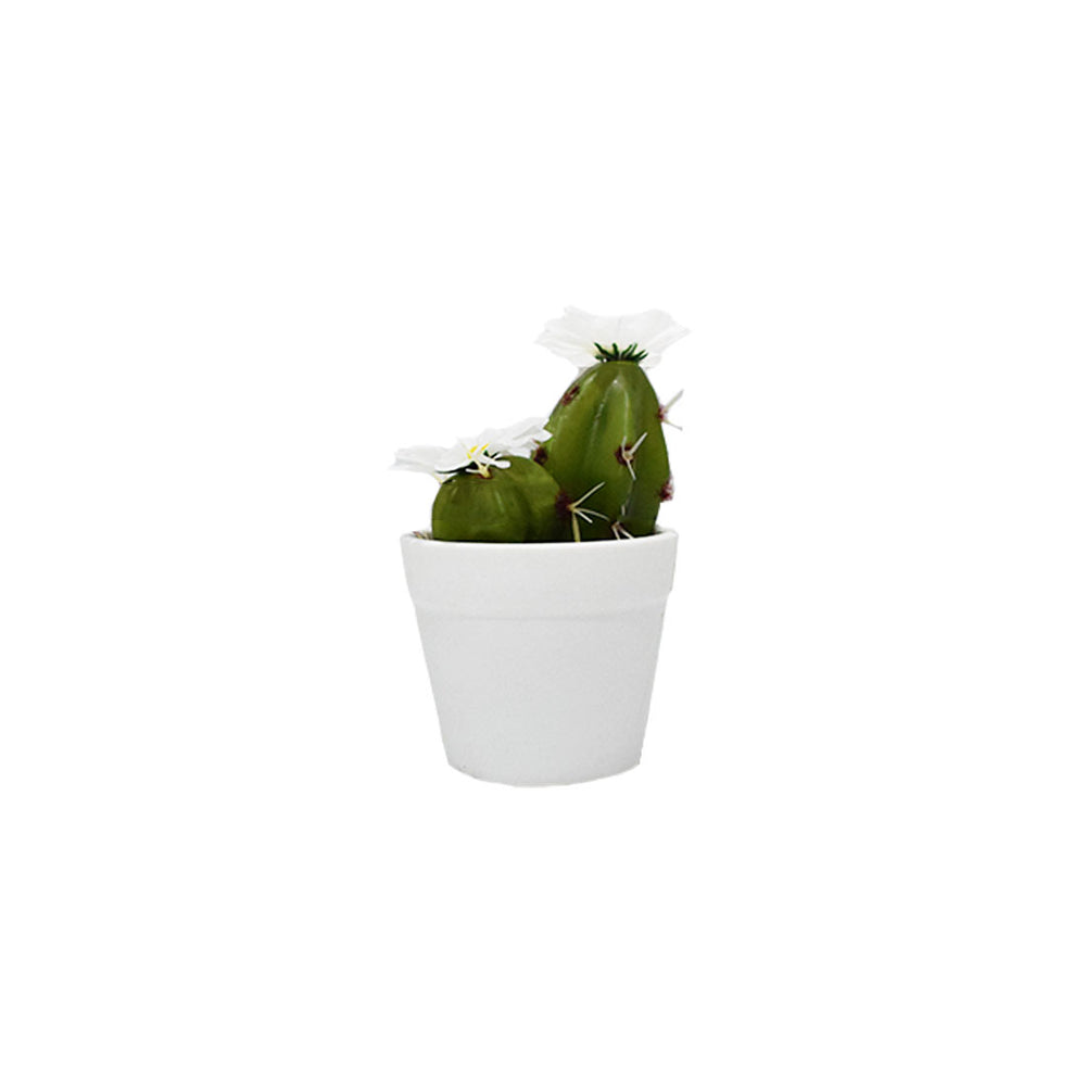 Plastic Cactus With Flower In Pot