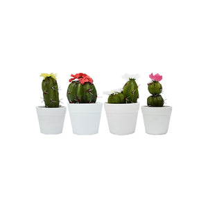 Plastic Cactus With Flower In Pot