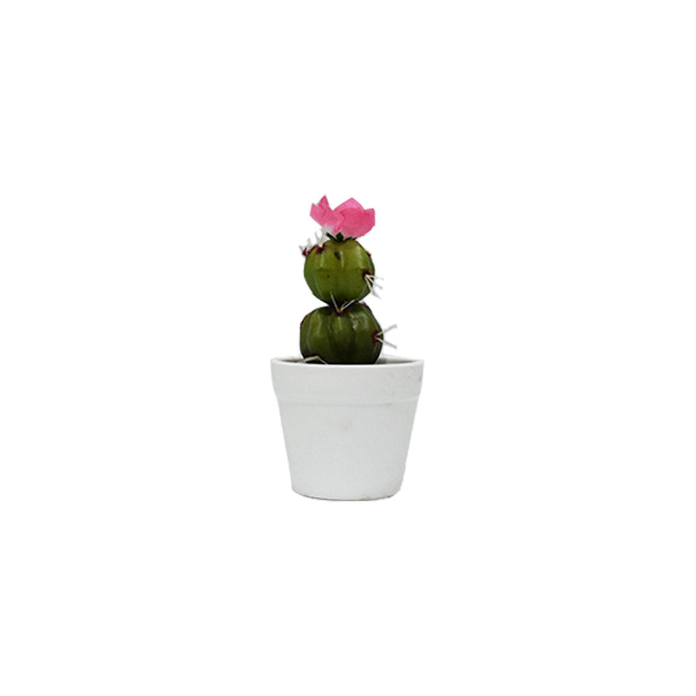 Plastic Cactus With Flower In Pot