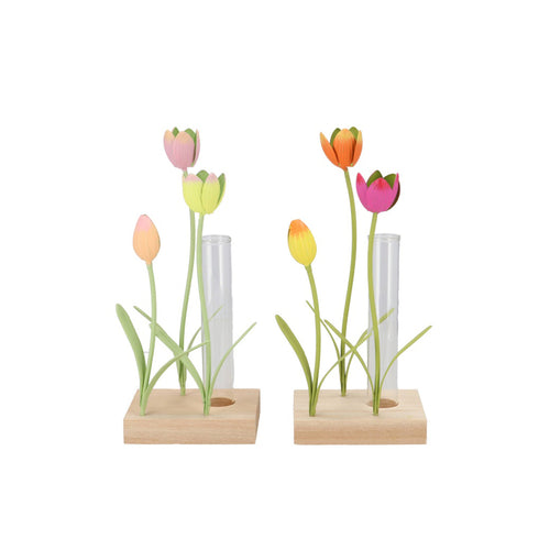 Colorful Metal Rack Tulip Vase (23 cm)
