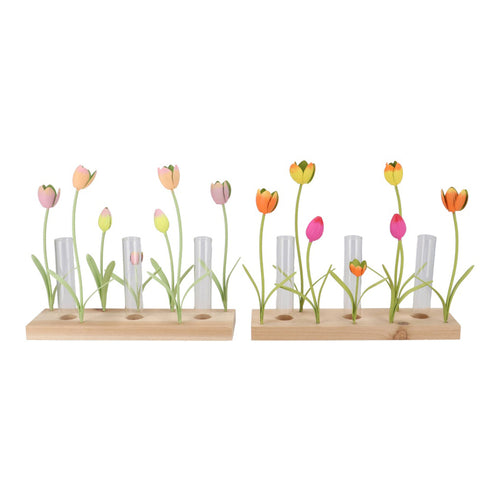Colorful Metal Rack Multi-Tulip Vase (28 cm)