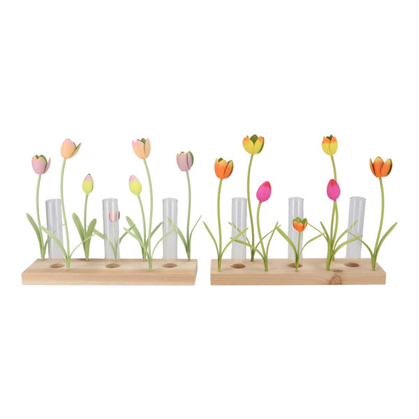 Colorful Metal Rack Multi-Tulip Vase (28 cm)