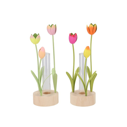 Colorful Metal Rack Round Tulip Vase (25 cm)