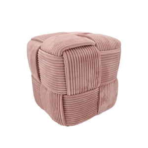 Old Pink Layered Pouf Ottoman (40 cm)