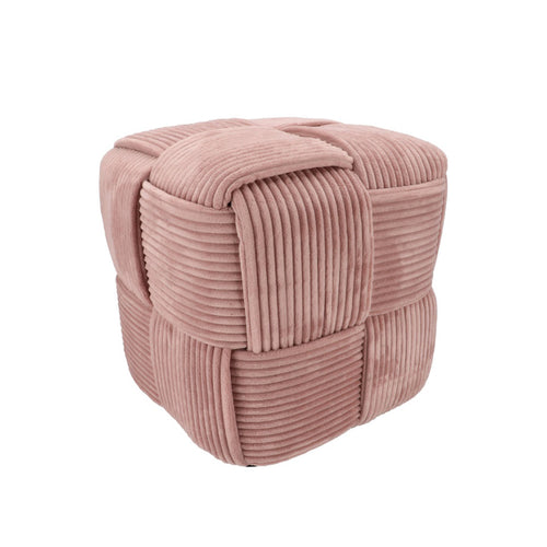 Old Pink Layered Pouf Ottoman (40 cm)