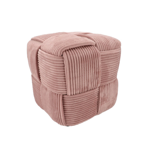 Old Pink Layered Pouf Ottoman (40 cm)
