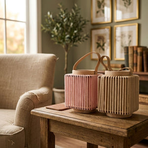 Pink Woven Square Lantern (17 cm)
