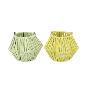 Yellow Woven Flower Lantern (16 cm)
