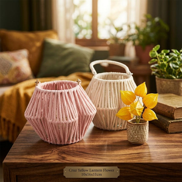 Pink Woven Flower Lantern (16 cm)