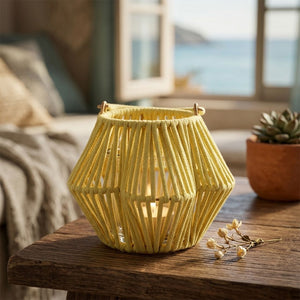 Yellow Woven Flower Lantern (20 cm)