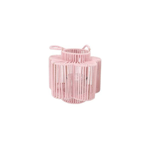 Pink Tall Woven Flower Lantern (20 cm)