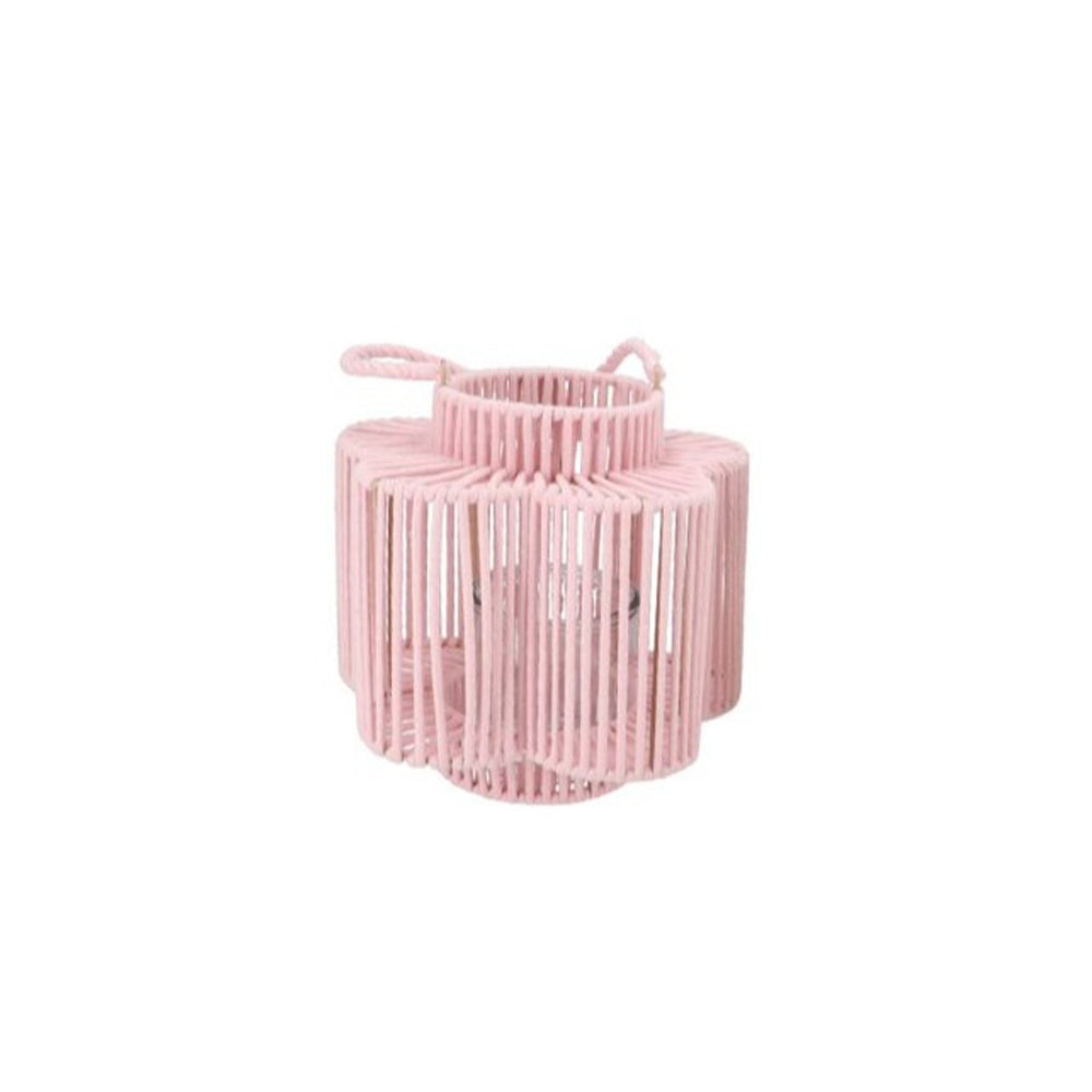Pink Tall Woven Flower Lantern (24 cm)