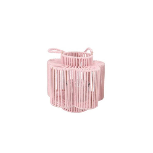 Pink Tall Woven Flower Lantern (24 cm)