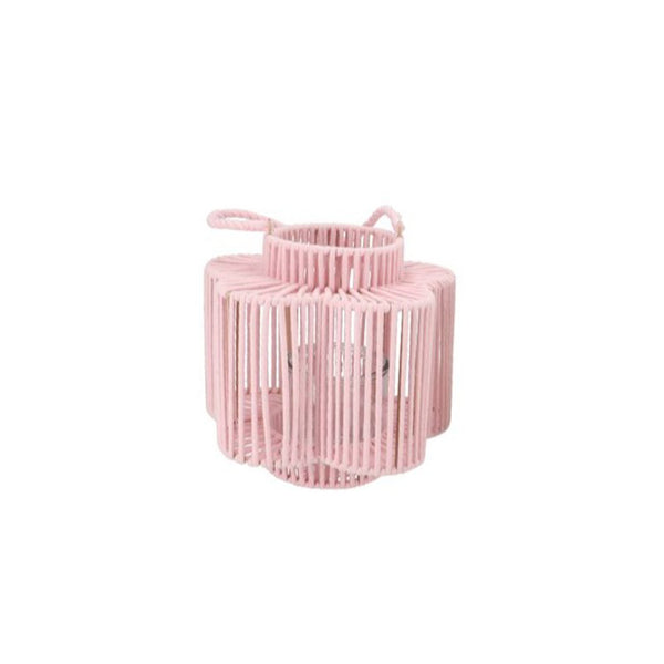 Pink Tall Woven Flower Lantern (24 cm)