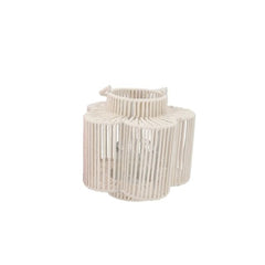 White Tall Woven Flower Lantern (24 cm)