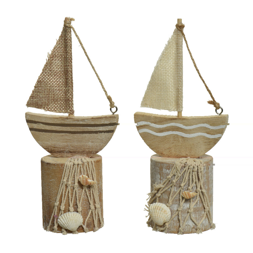 Wood Sailing Boat (17 cm) - Each At