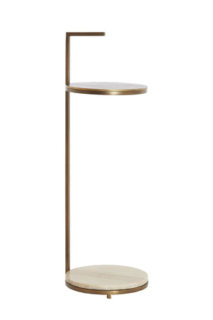Side table Ø26x76 cm LEDA marble sand-grey+d brown-bronze