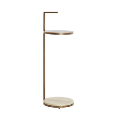 Side table Ø26x76 cm LEDA marble sand-grey+d brown-bronze