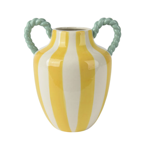 Yellow Striped Dolomite Urn Vase (26 cm)