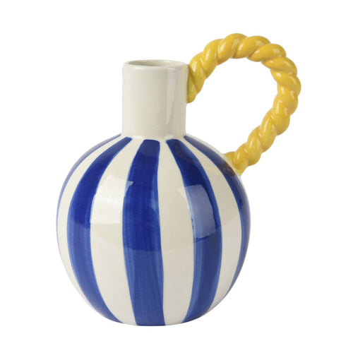 Blue Striped Dolomite Round Vase