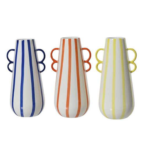 Wavy Striped Porcelain Vase - Each At